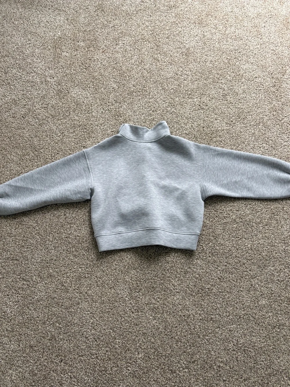 Old Navy Girls' Heather Gray Half-Zip Pullover Hoodie